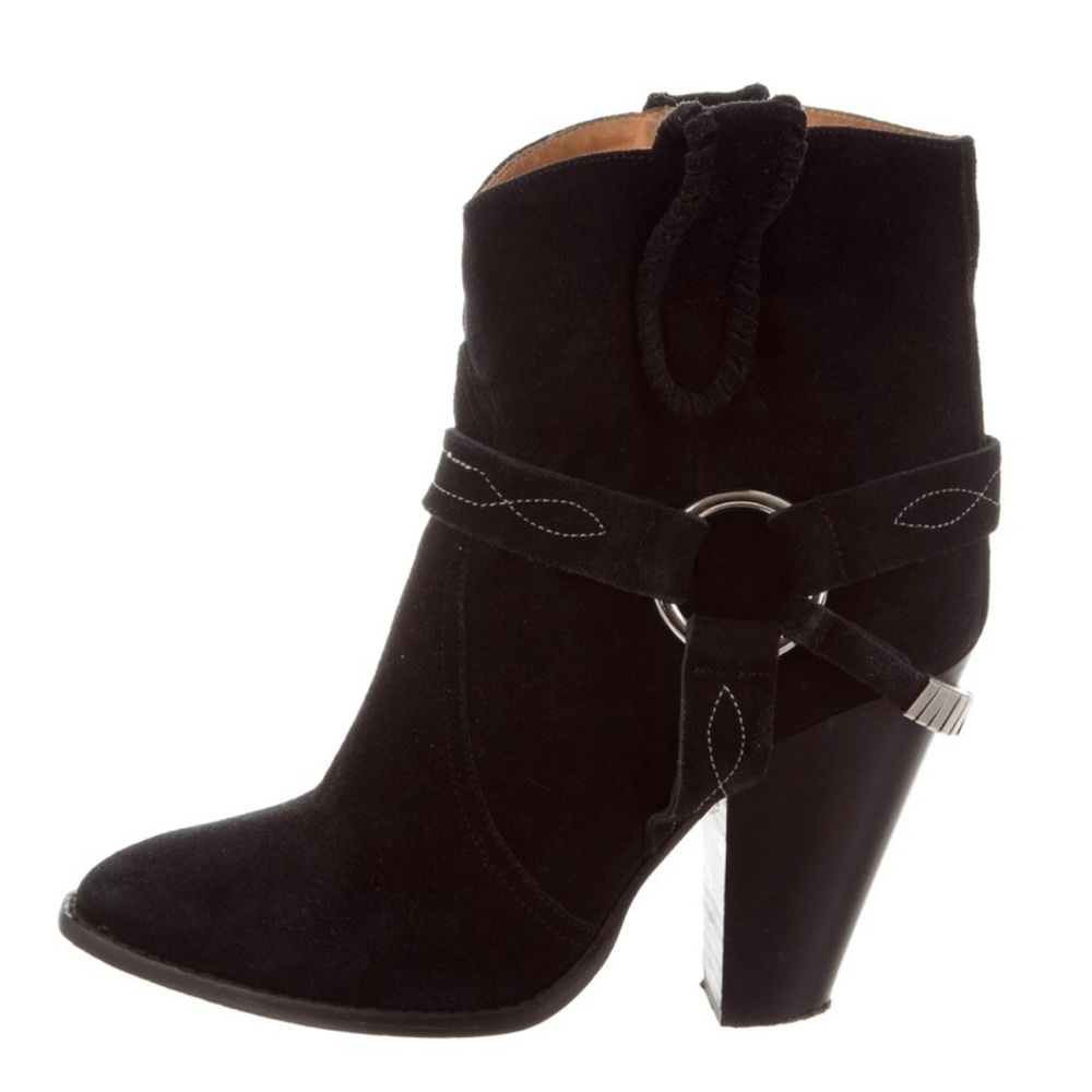 Black Isabel amaranth Suede Ankle Boots